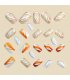 NA097 - Elegant Beige Striped Square Nails
